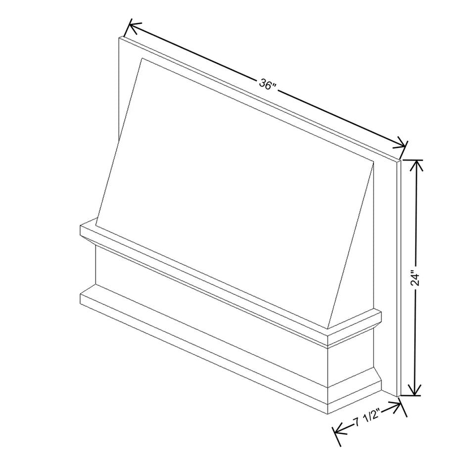 Range Wood Hood  technical diagram