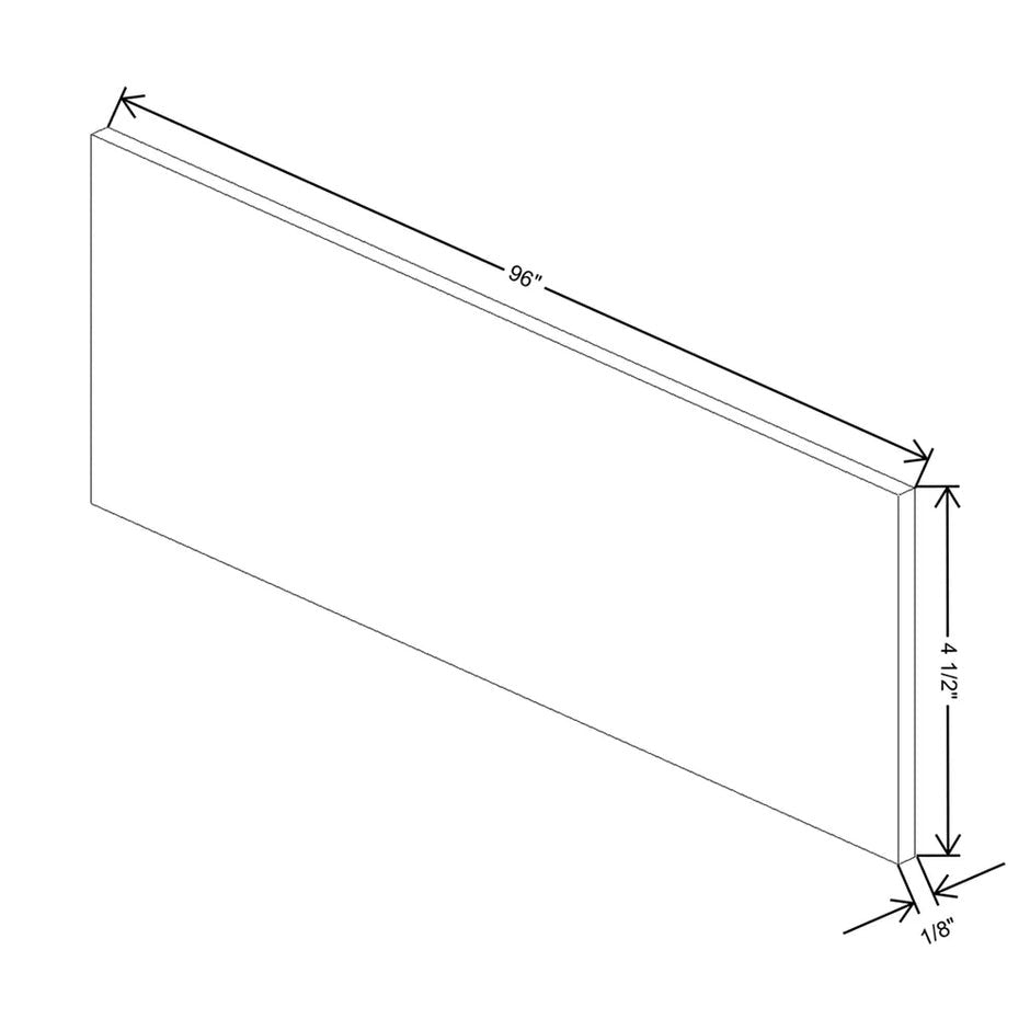 Toe Kick 4-1/2W x 96H x 5/32D technical diagram