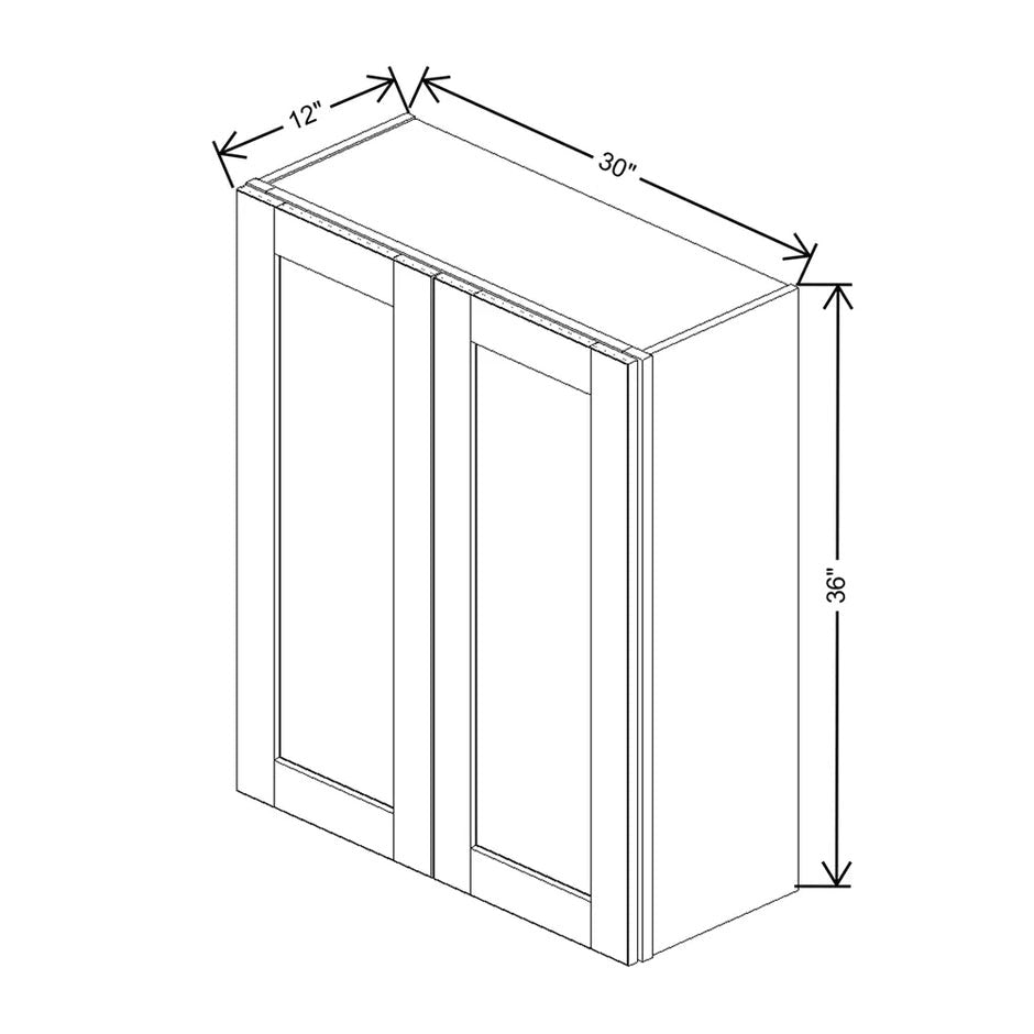 Wall Cabinet 30" H & 36" H  technical diagram