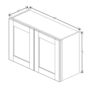 Wall Cabinet - 2 Door 33W x 21H x 12D technical diagram
