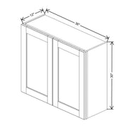 Wall Cabinet 30" H & 36" H  technical diagram