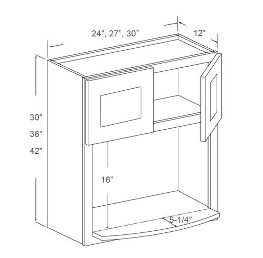 Microwave Base 30" / 36" / 42" H  technical diagram