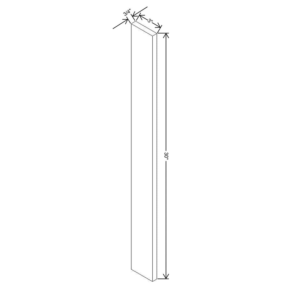 Wall Filler 3W x 30H x 3/4D technical diagram