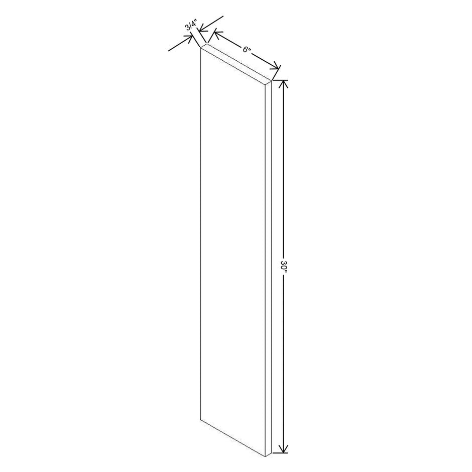 Wall Filler 6W x 30H x 3/4D technical diagram
