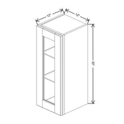 Wall Cabinet Glass Insert Door 30" H & 36" H technical diagram