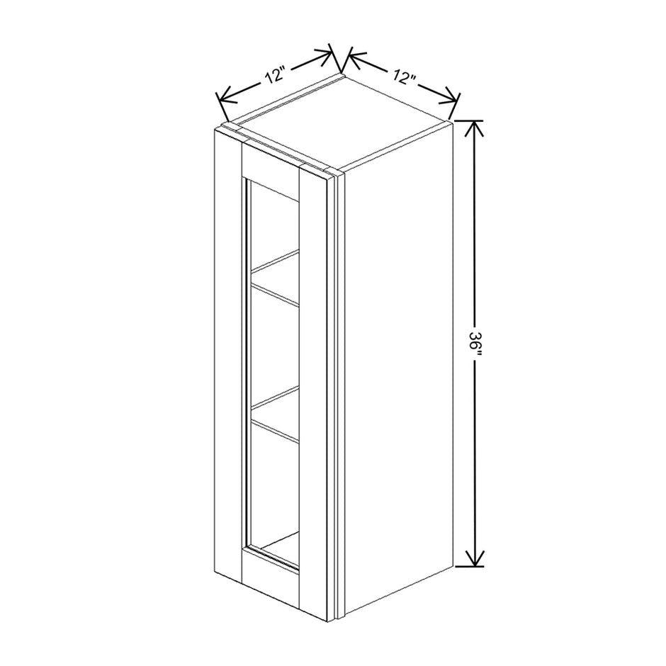 JK-S8-WM1236H – Wall Cabinet Glass Insert Door 36" H – S8 – White Shaker