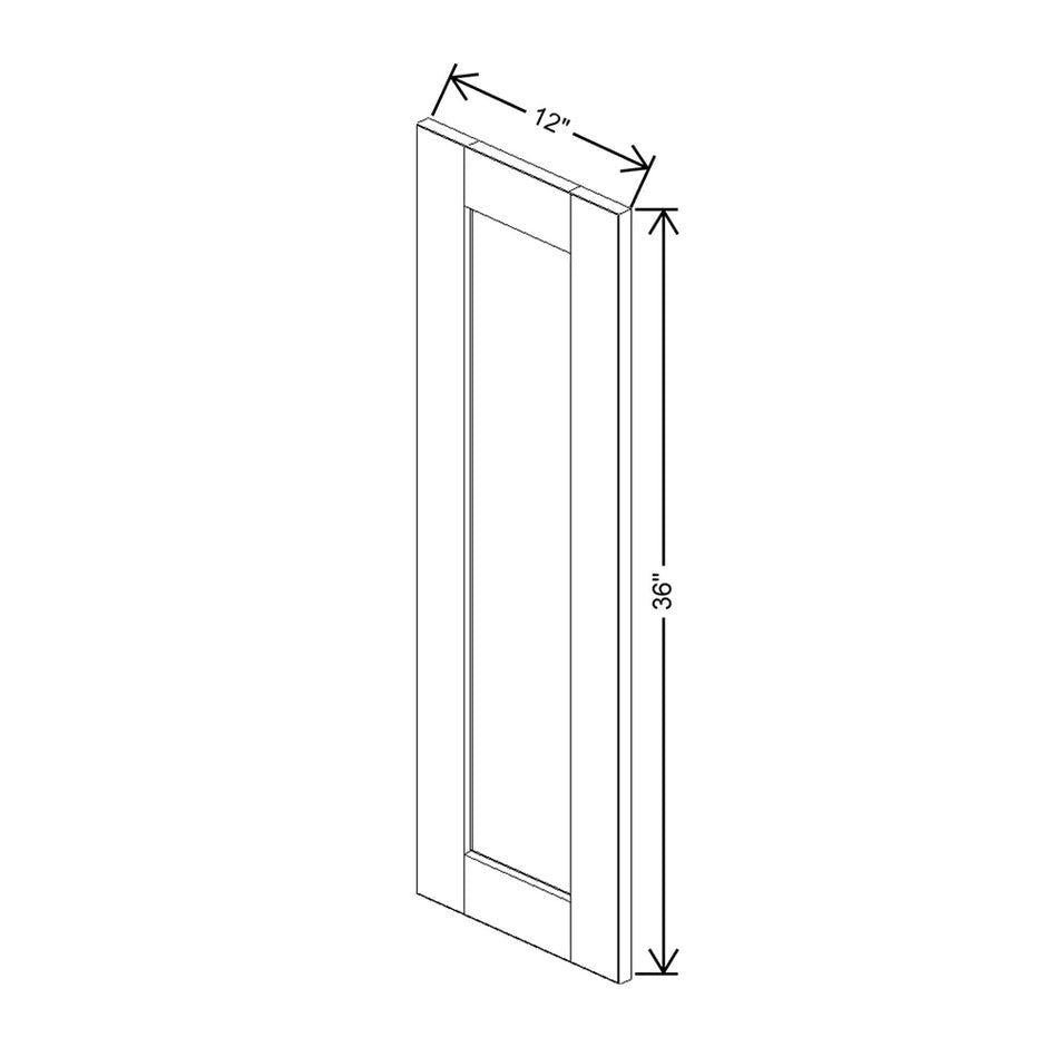 JK-S8-WM1236 – Replacement Glass Insert Door Panel – S8 – White Shaker