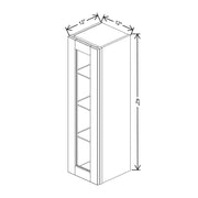 Wall Cabinet Glass Insert Door 42" H technical diagram