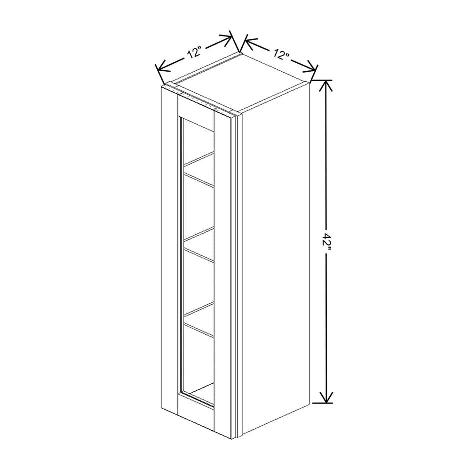 Wall Cabinet Glass Insert Door 42" H technical diagram
