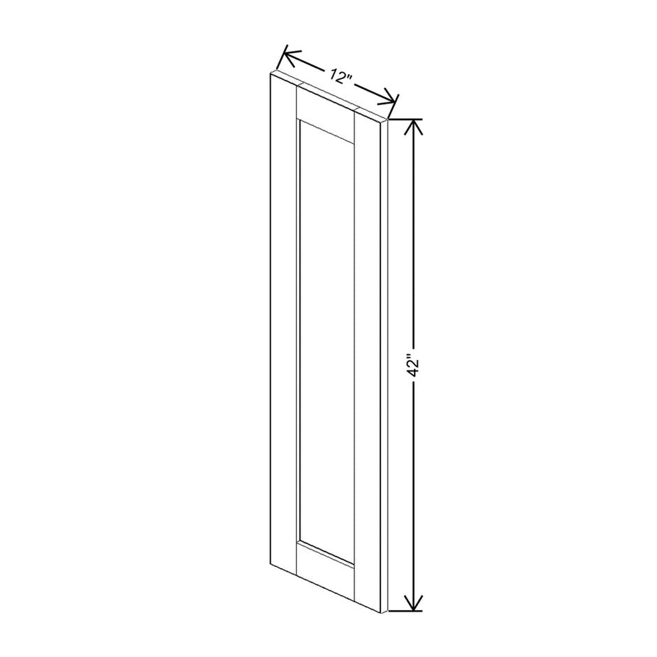 JK-S8-WM1242 – Replacement Glass Insert Door Panel – S8 – White Shaker