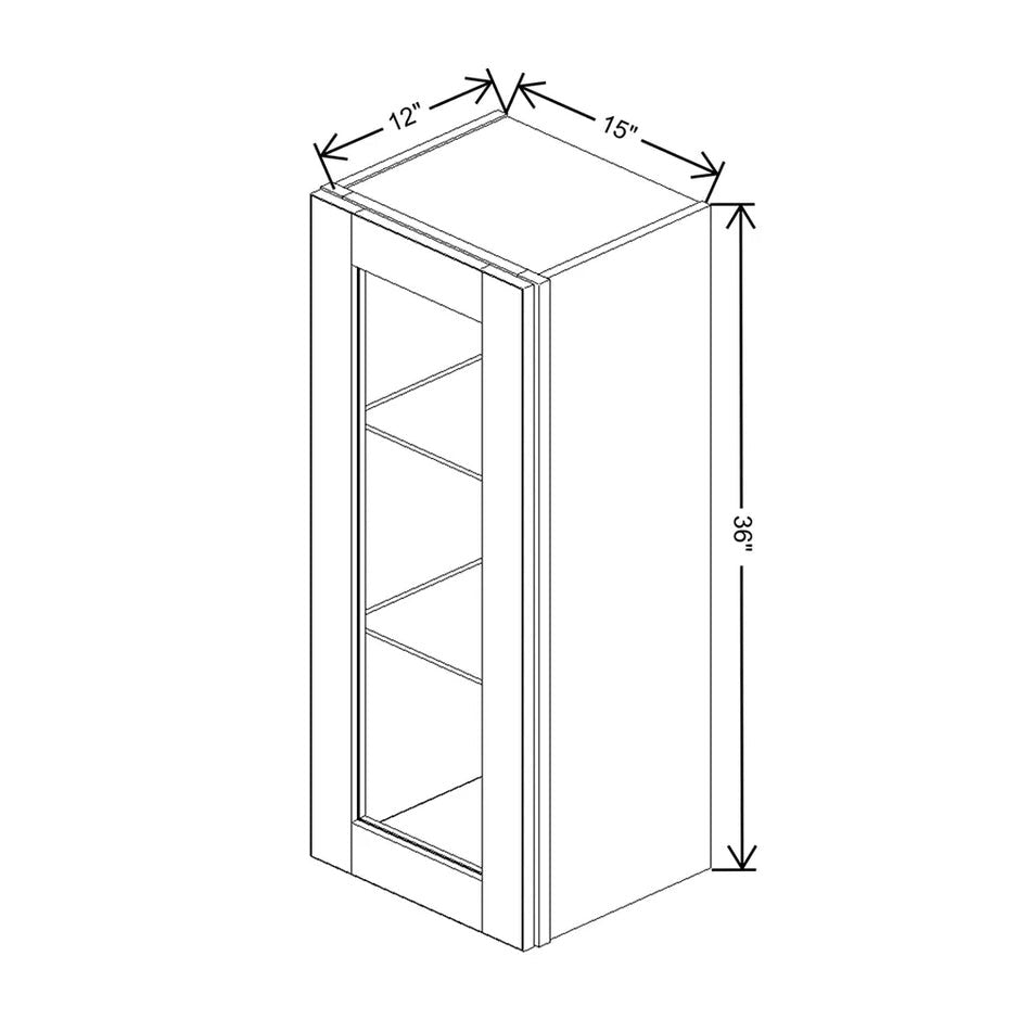 Wall Cabinet Glass Insert Door 30" H & 36" H technical diagram