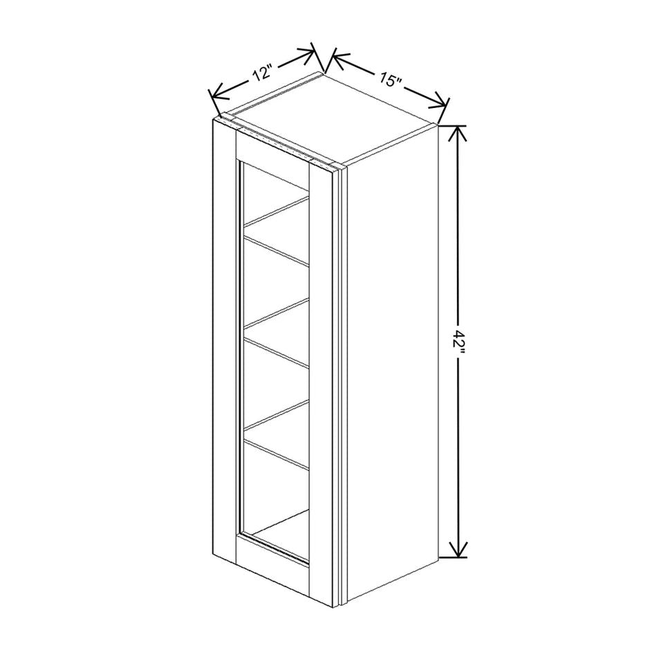 JK-B5-WM1542H – Wall Cabinet Glass Insert Door 42" H – B5 – Pure