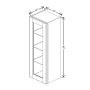 JK-E1-WM1542H – Wall Cabinet Glass Insert Door 42" H – E1 – Dove