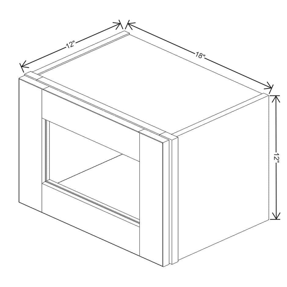 JK-K3-WM1812H – Wall Cabinet Glass Insert Door 12" H – K3 – Greige
