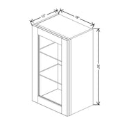 Wall Cabinet Glass Insert Door 30" H & 36" H technical diagram