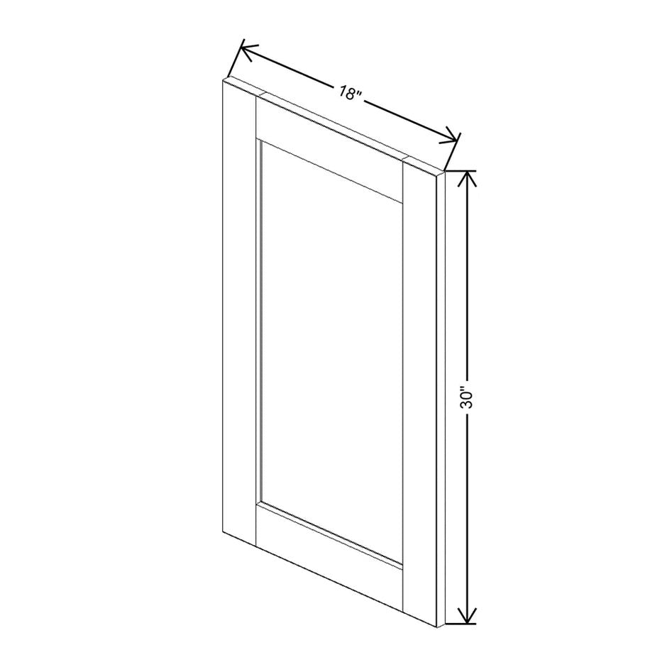 JK-H9-WM1830 – Replacement Glass Insert Door Panel – H9 – Pearl Glazed