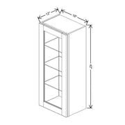 JK-H9-WM1842H – Wall Cabinet Glass Insert Door 42" H – H9 – Pearl Glazed