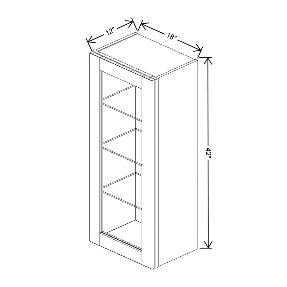 Wall Cabinet Glass Insert Door 42" H technical diagram