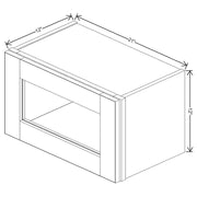 Wall Cabinet Glass Insert Door 12" H technical diagram