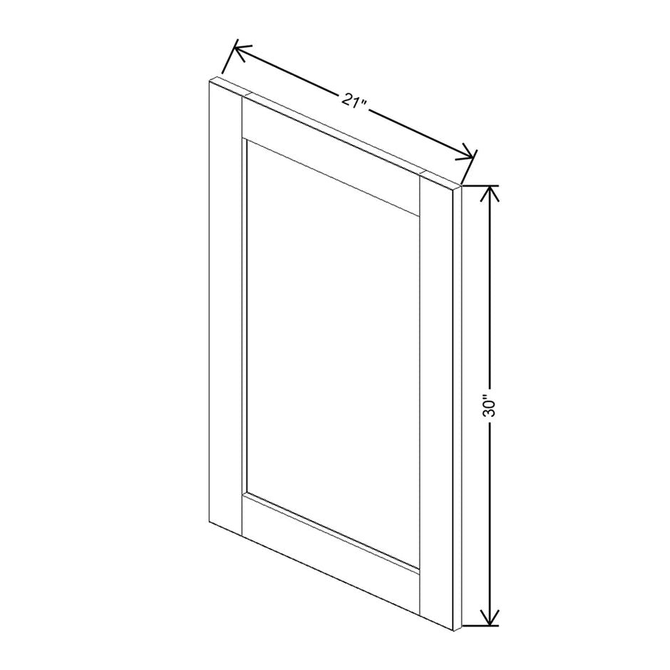 JK-E1-WM2130 – Replacement Glass Insert Door Panel – E1 – Dove