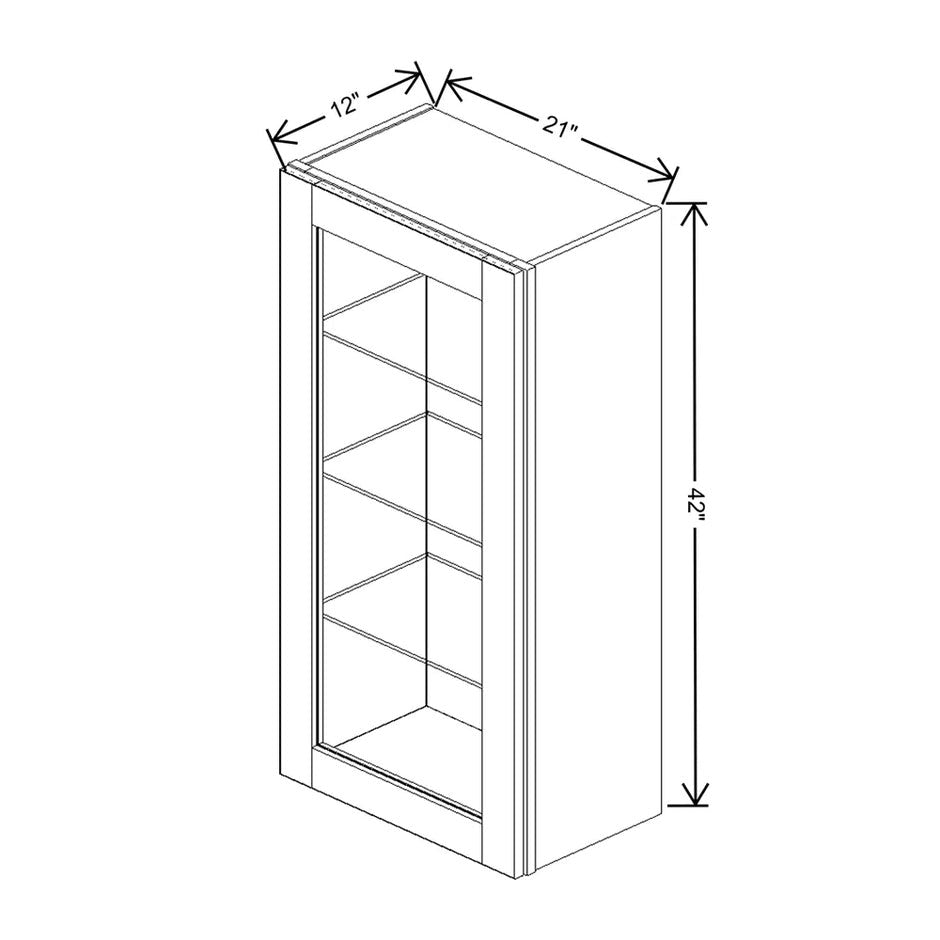 JK-B6-WM2142H – Wall Cabinet Glass Insert Door 42" H – B6 – Pebble