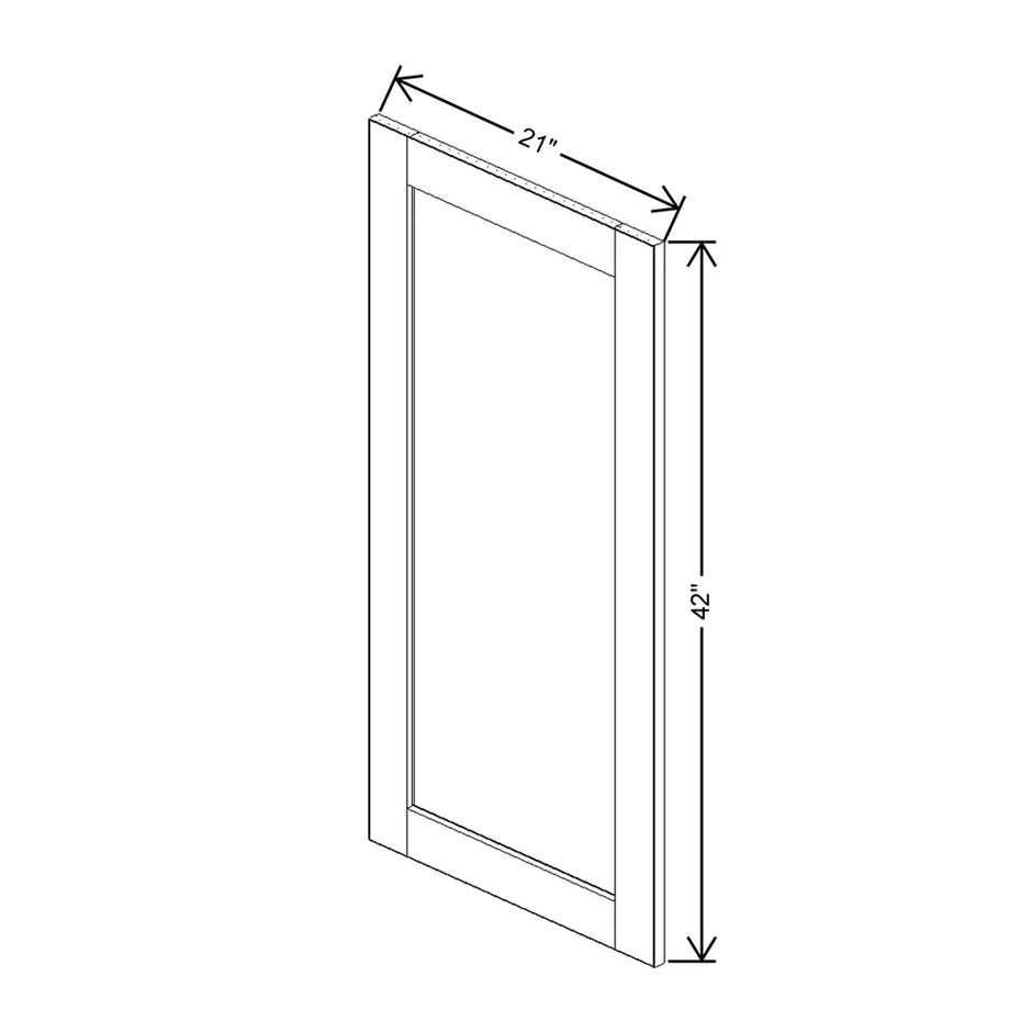 JK-E1-WM2142 – Replacement Glass Insert Door Panel – E1 – Dove