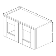 JK-B6-WM2412H – Wall Cabinet Glass Insert Door 12" H – B6 – Pebble