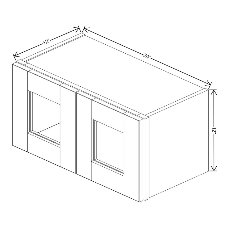 JK-E1-WM2412H – Wall Cabinet Glass Insert Door 12" H – E1 – Dove