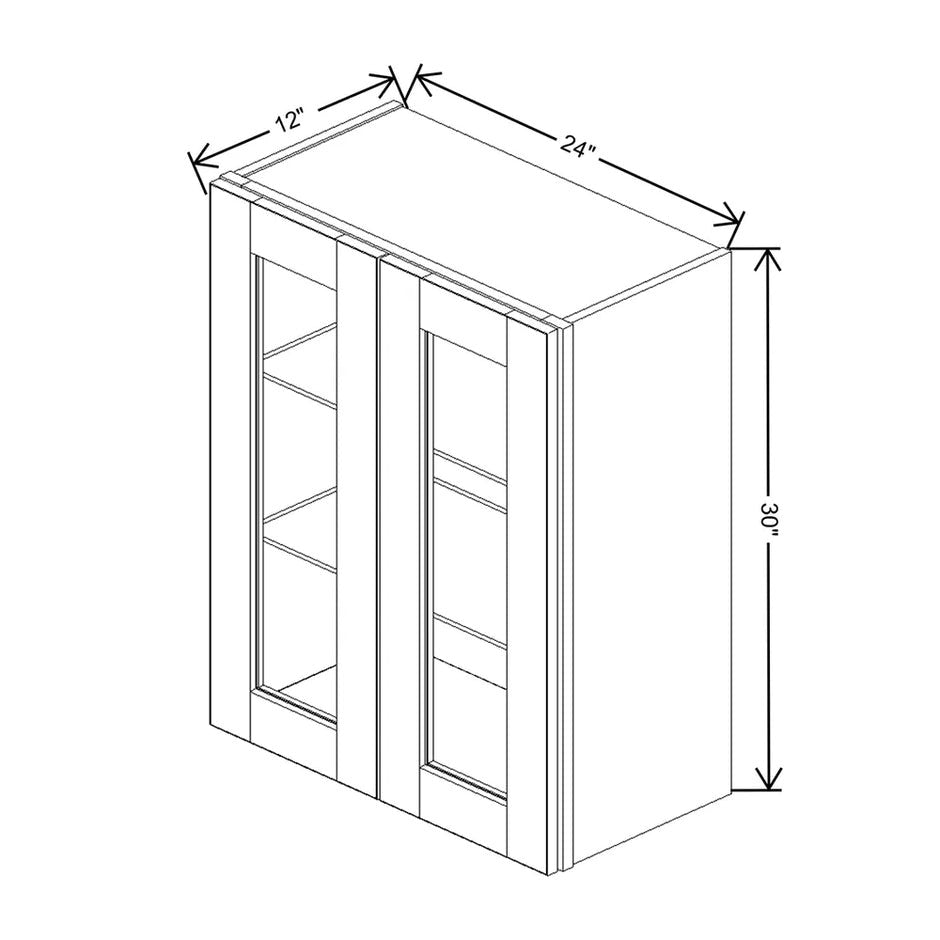 JK-B8-WM2430H – Wall Cabinet Glass Insert Door 30" H – B8 – Butterscotch