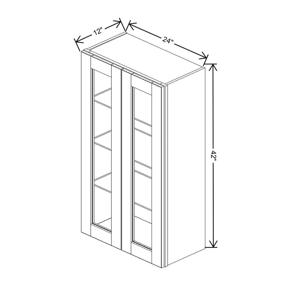 Wall Cabinet Glass Insert Door 42" H technical diagram