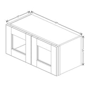 JK-E1-WM2712H – Wall Cabinet Glass Insert Door 12" H – E1 – Dove
