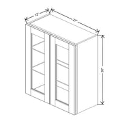 Wall Cabinet Glass Insert Door 30" H & 36" H technical diagram