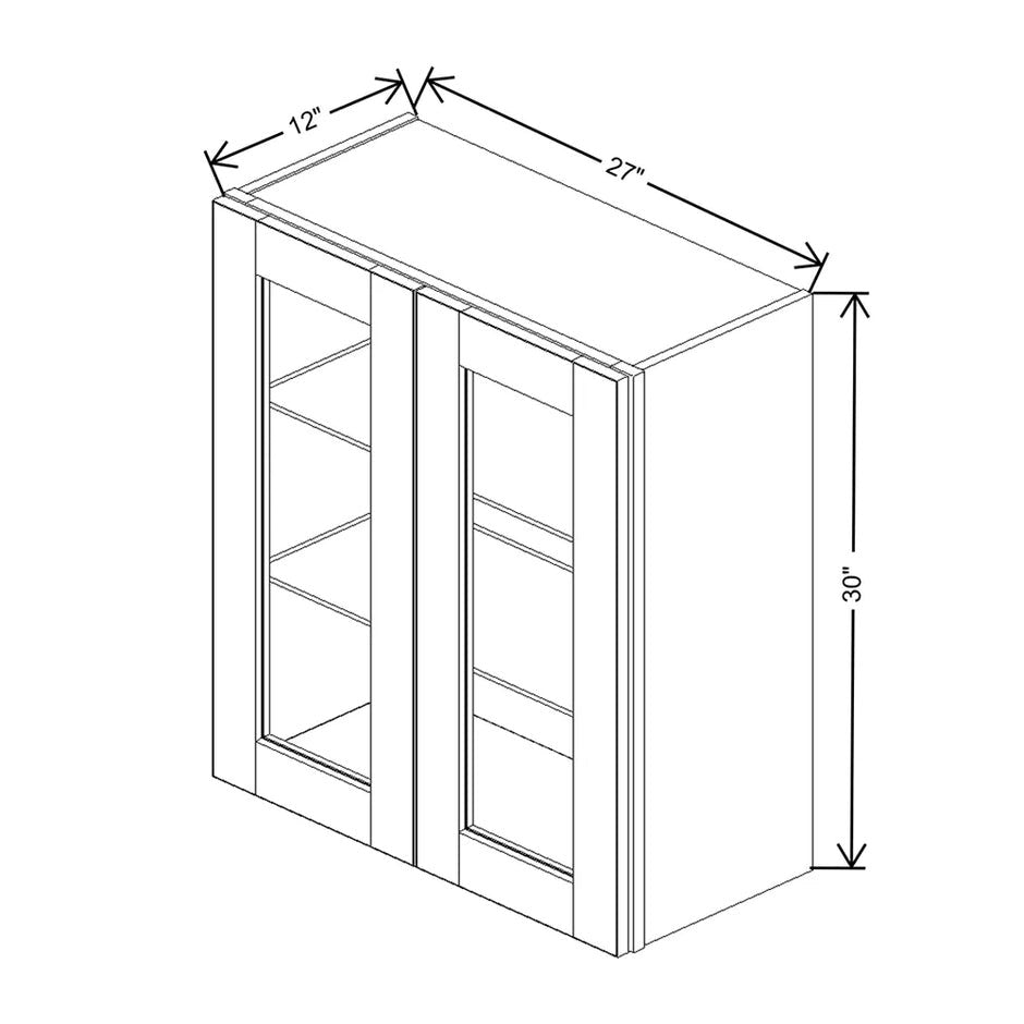 Wall Cabinet Glass Insert Door 30" H & 36" H technical diagram