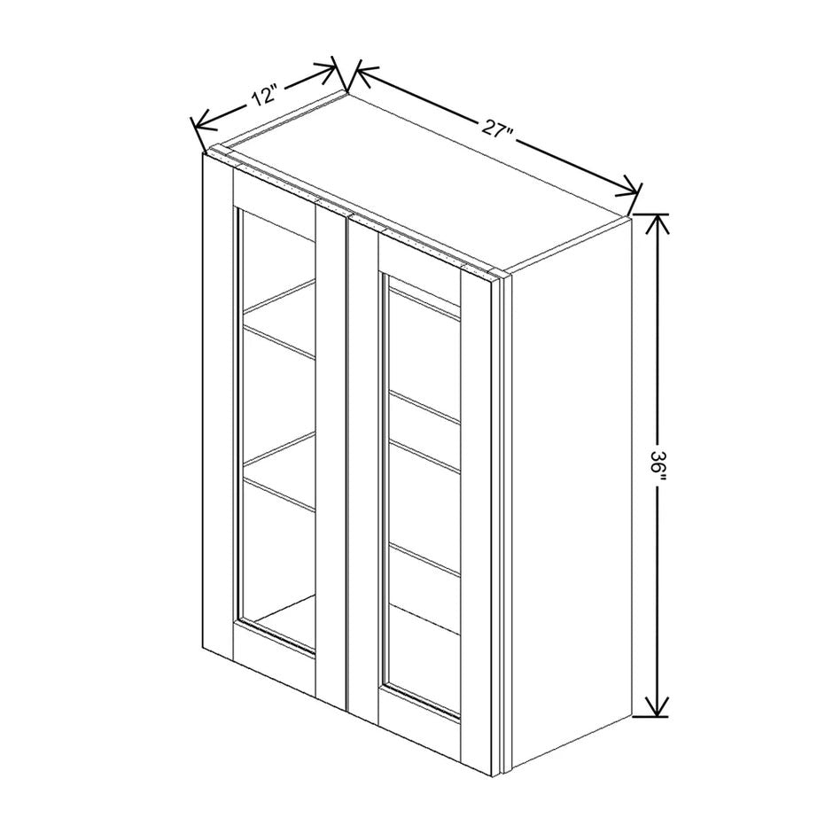 Wall Cabinet Glass Insert Door 30" H & 36" H technical diagram
