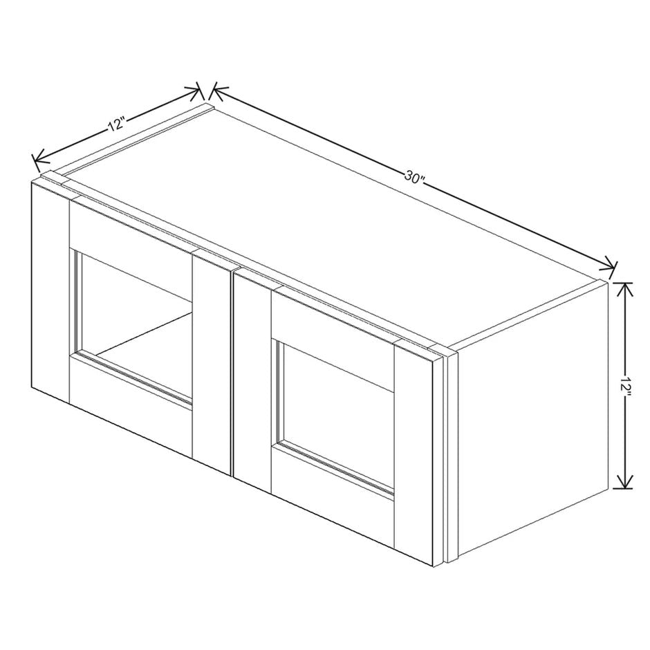 Wall Cabinet Glass Insert Door 12" H technical diagram