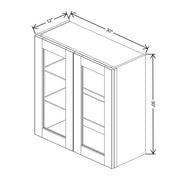 Wall Cabinet Glass Insert Door 30" H & 36" H technical diagram