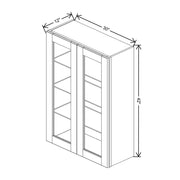 Wall Cabinet Glass Insert Door 42" H technical diagram