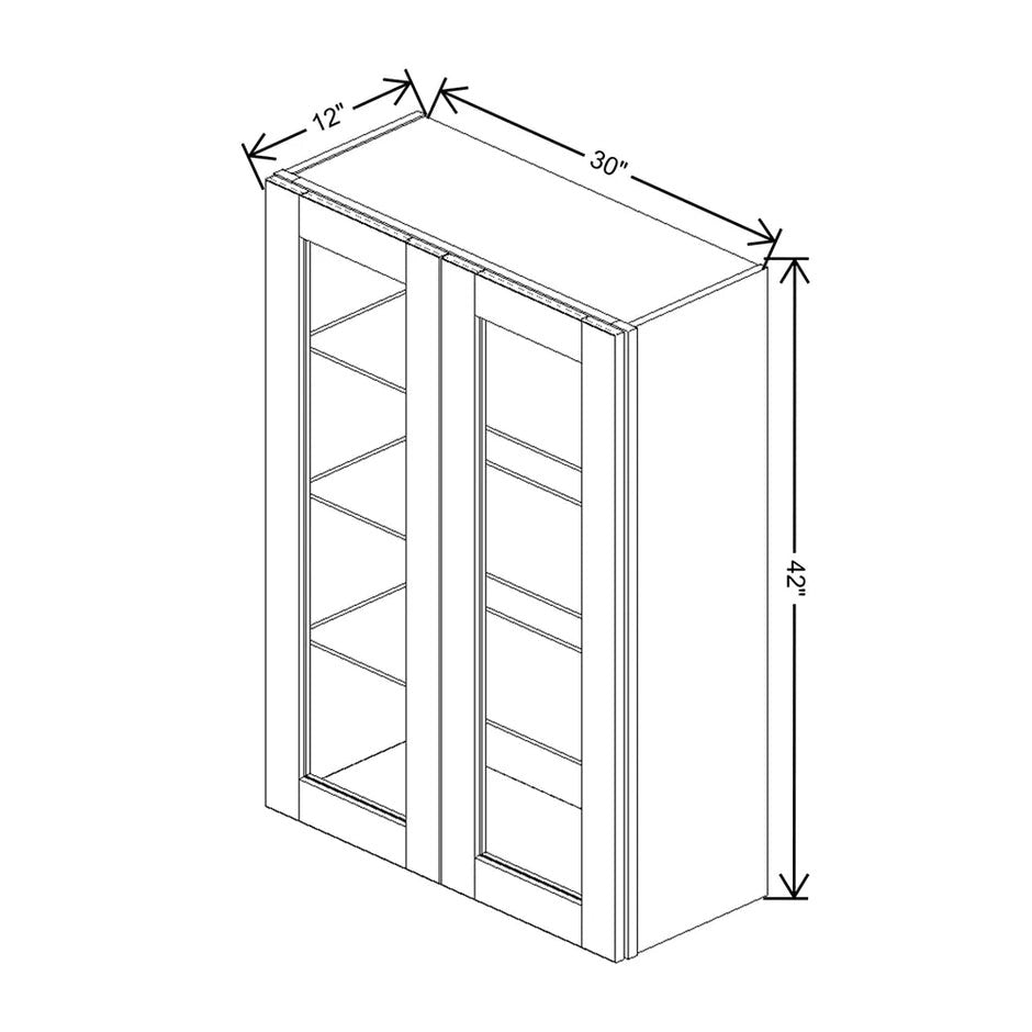 Wall Cabinet Glass Insert Door 42" H technical diagram