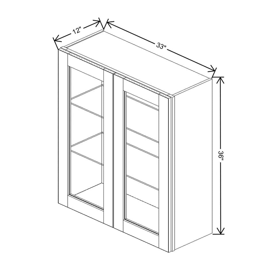 JK-E3-WM3336H – Wall Cabinet Glass Insert Door 36" H – E3 – Sage