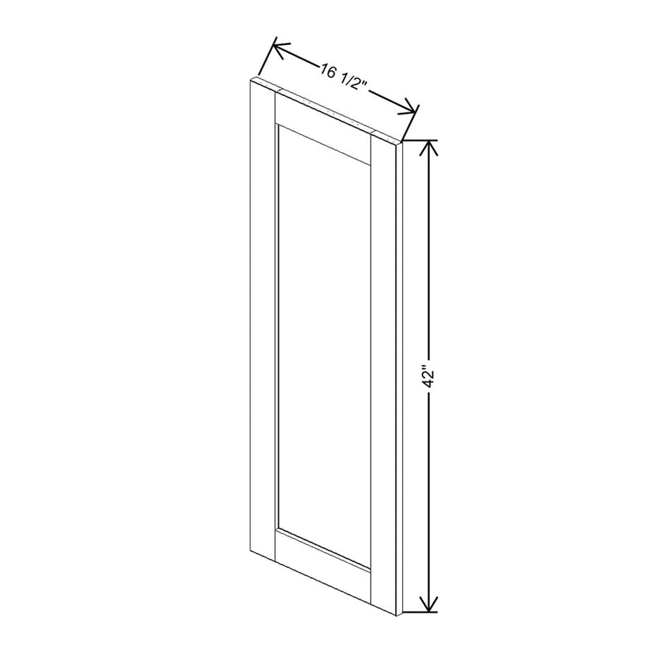 JK-S8-WM3342 – Replacement Glass Insert Door Panel – S8 – White Shaker