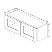 Wall Cabinet Glass Insert Door 12" H technical diagram