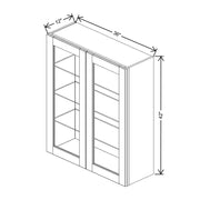 JK-S5-WM3642H – Wall Cabinet Glass Insert Door 42" H – S5 – Castle Grey