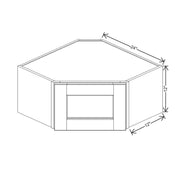JK-H9-WMDC2412H – Wall Diagonal Corner Glass Insert Door 12" H – H9 – Pearl Glazed