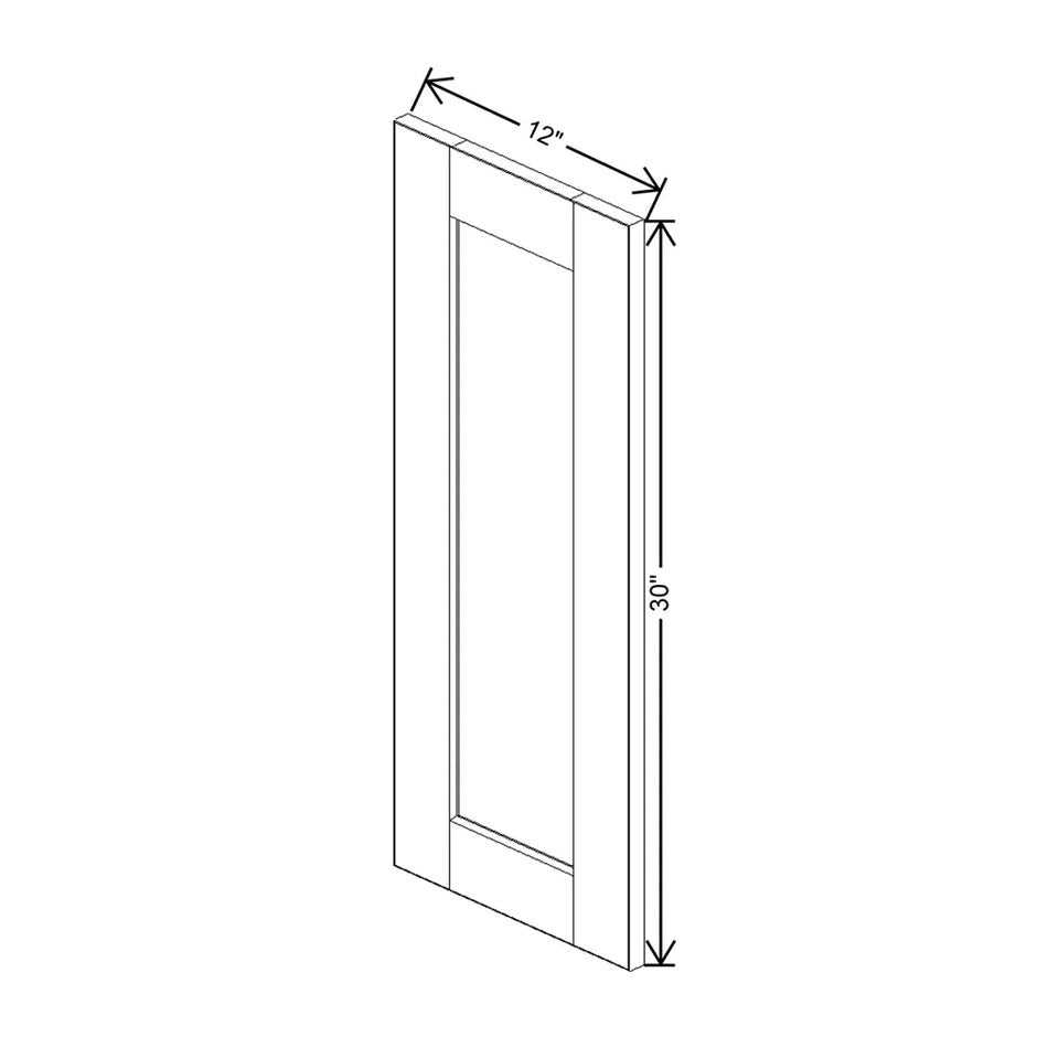 JK-S8-WMDC2430 – Replacement Glass Insert Door Panel – S8 – White Shaker
