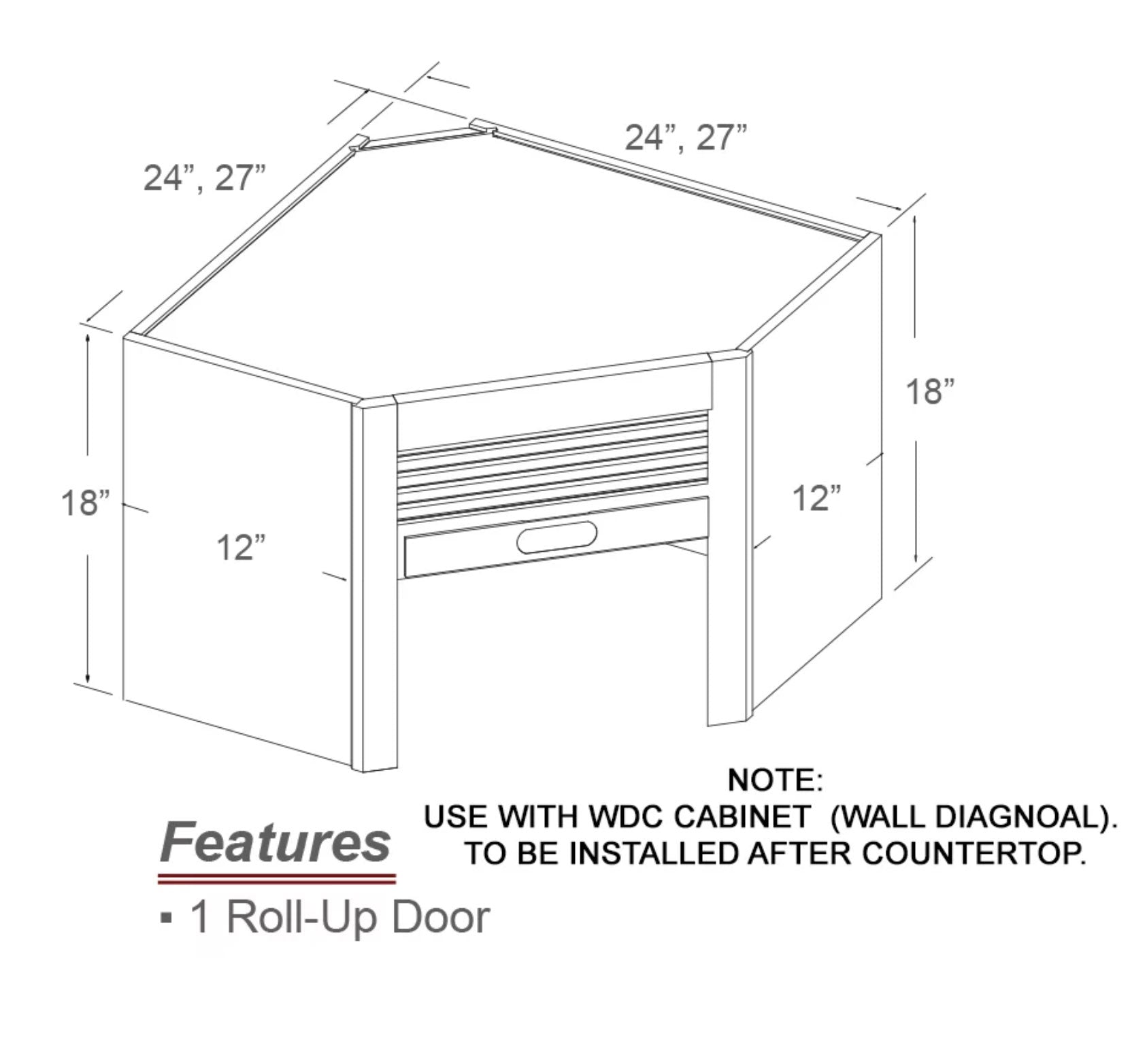 JK-A7-AG2718 – Appliance Garage – A7 – Creme Glazed – 27W x 18D x 15H