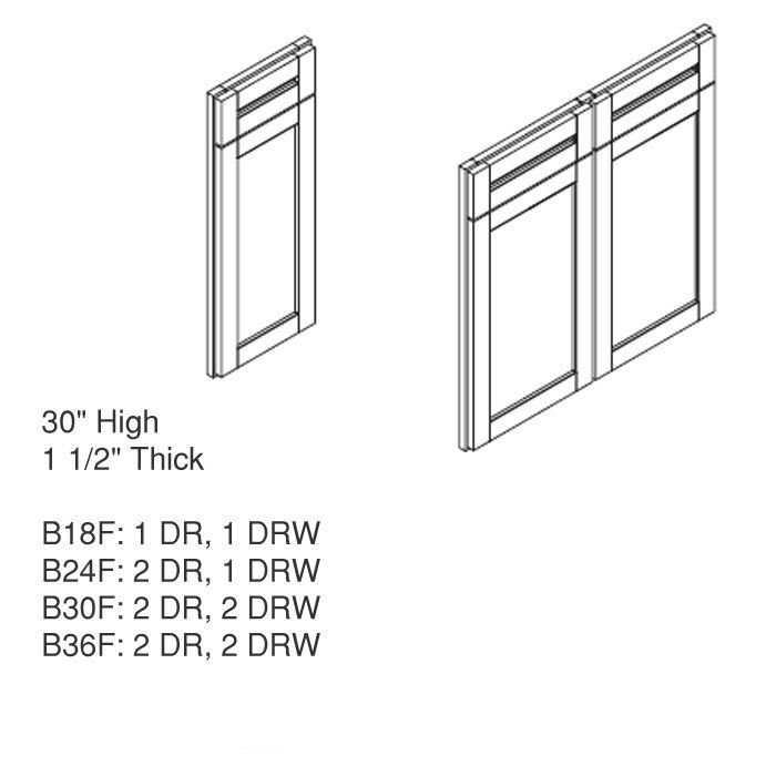 JK-A7-B18F – Dummy Door & Drawer With Frame – A7 – Creme Glazed – 18W x 30H x 1-1/2D
