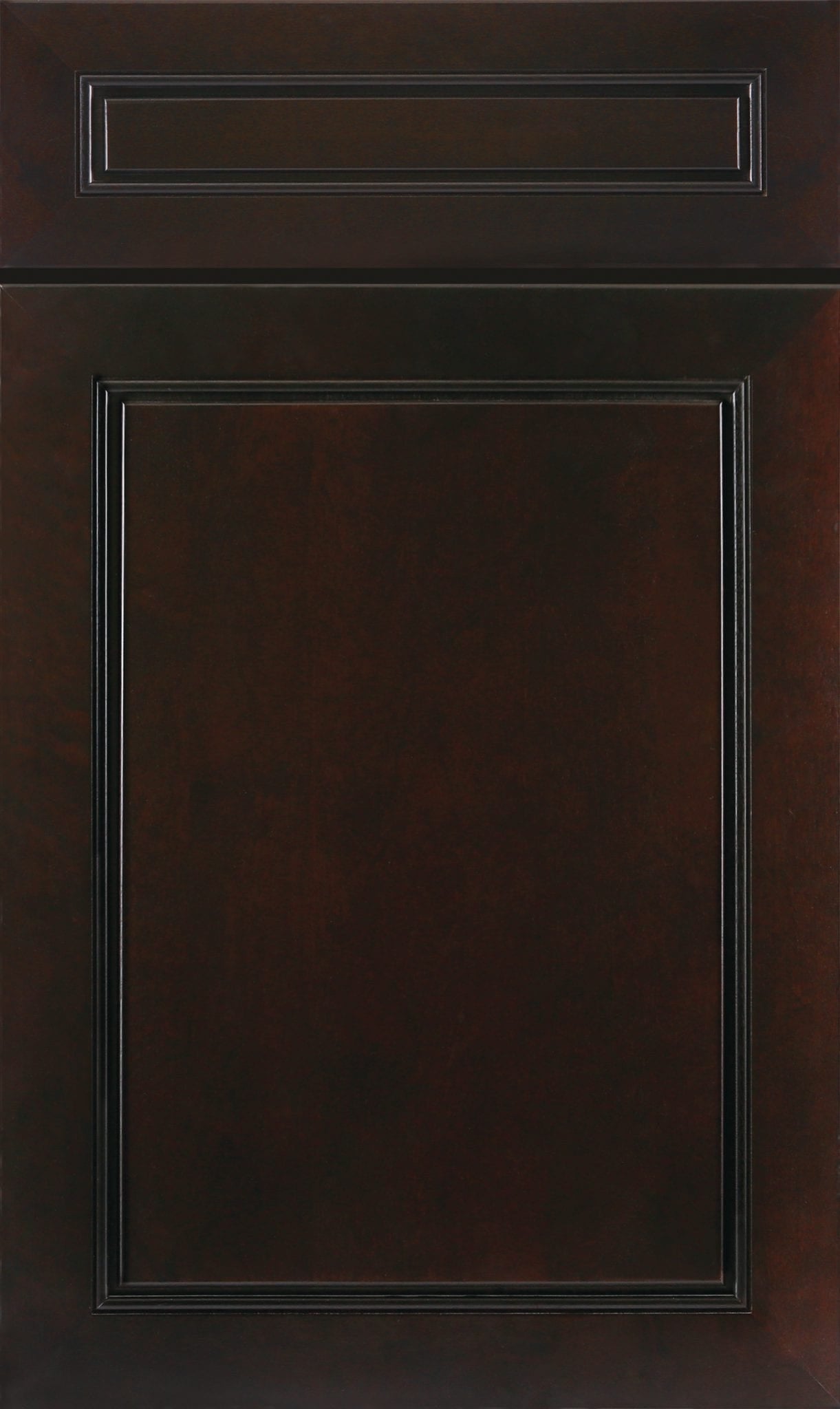 Espresso cabinet door finish sample